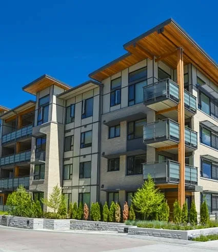 Exterior of an apartment complex