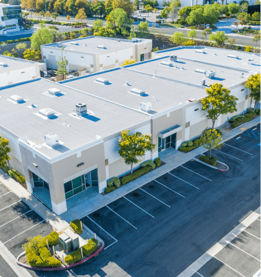 Aerial view of commercial buillding