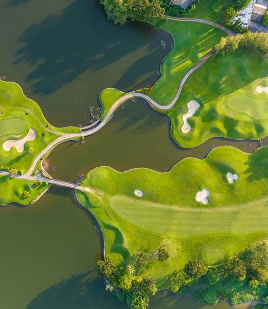 Aerial view of golf course