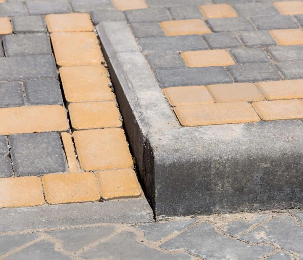 ramp made out of grey and pink bricks