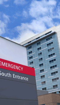 Healthcare Hospital Entrance and Signage