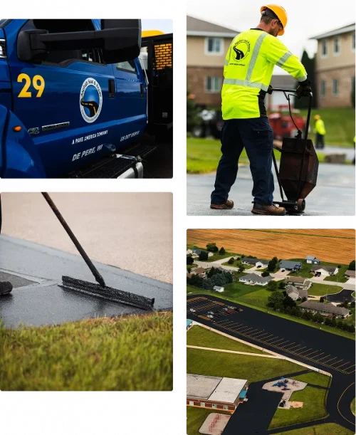 Asphalt Seal & Repair collage of photos from jobsite