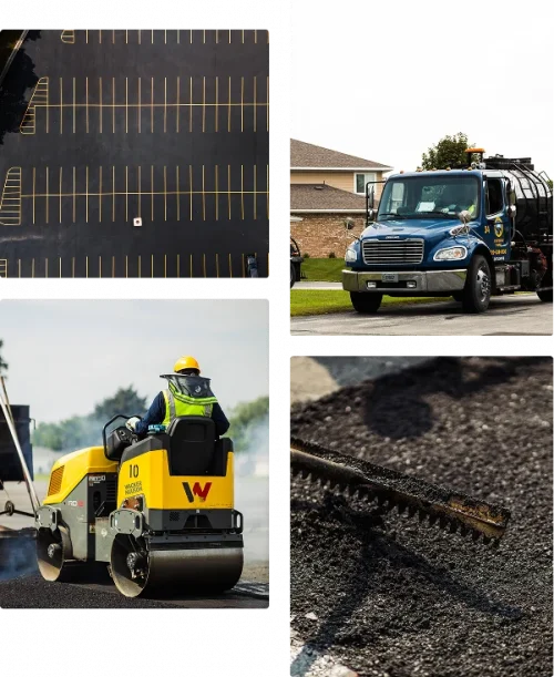Asphalt Seal & Repair collage of photos from jobsite