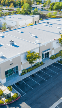 industrial aerial view of commercial buillding